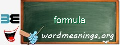 WordMeaning blackboard for formula